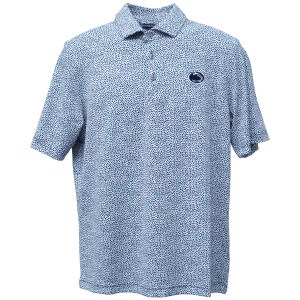 white Cutter & Buck botanical print polo with Penn State Athletic Logo